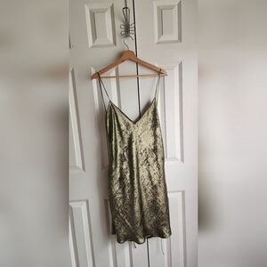 Zara Shimmering Gold Slip Dress XL